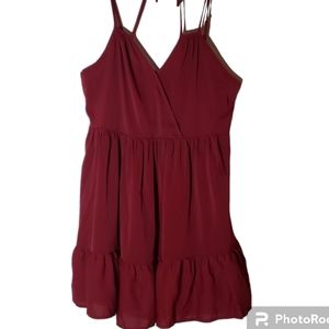 Cami women’s plus size 1X bottom ruffle strapped front zip back dress. 937